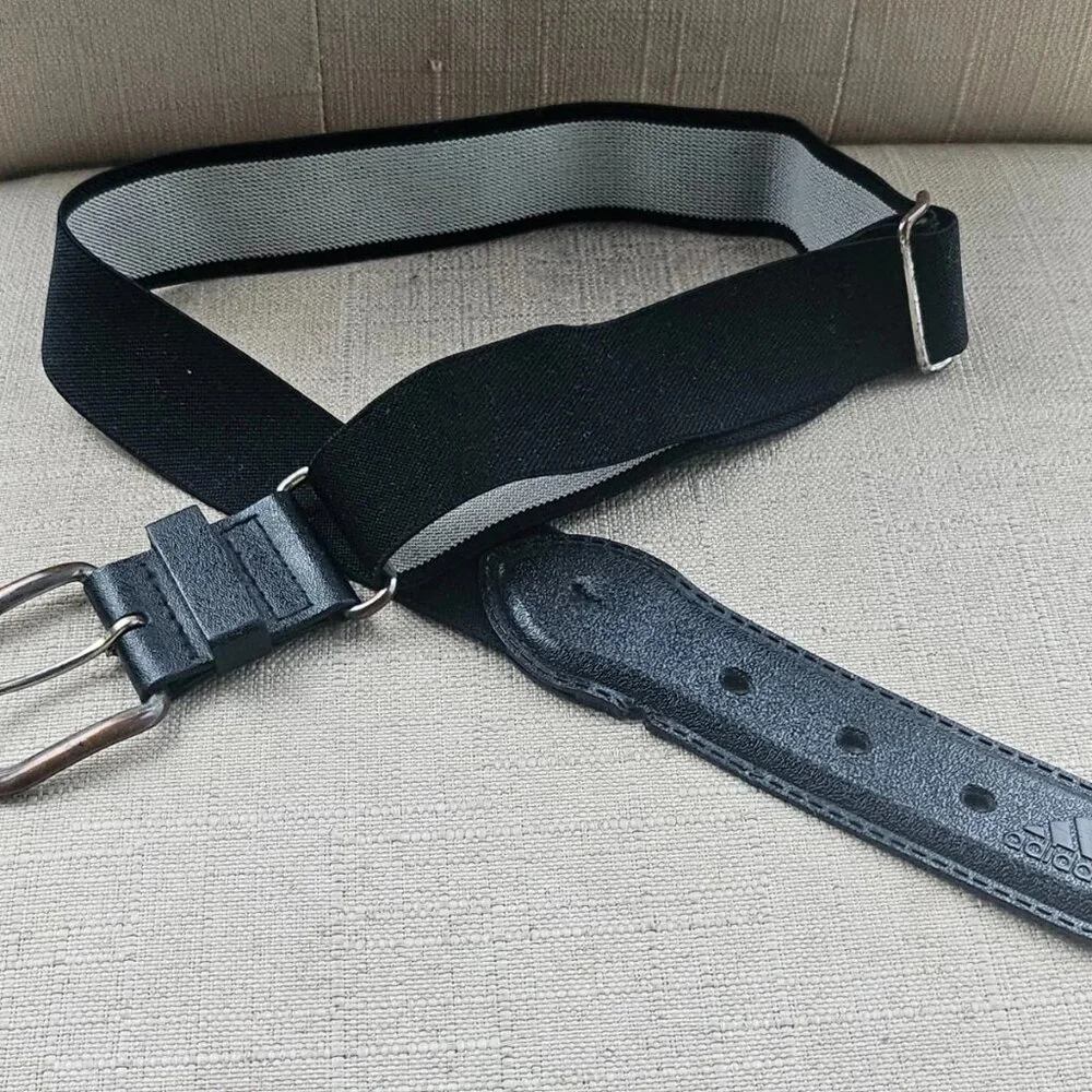 Adidas Boys Belt Black Stretched Waistband Sport Belt Pin Buckle Size adjustable